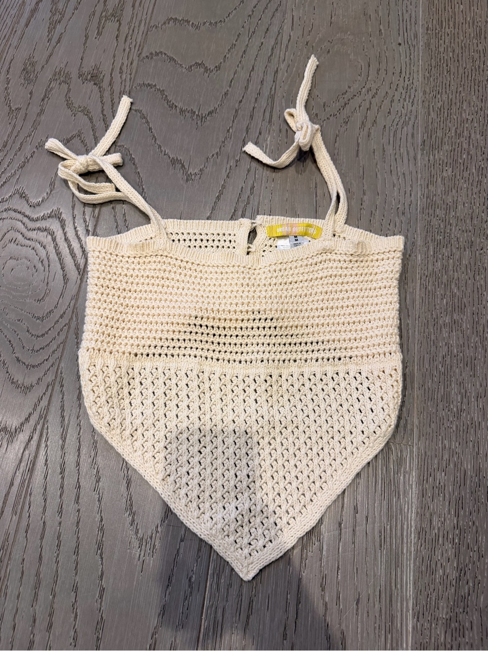 Urban Outfitters Cream Crocheted Knit Top